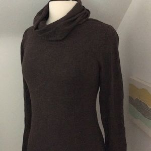 Cowl neck sweater dress